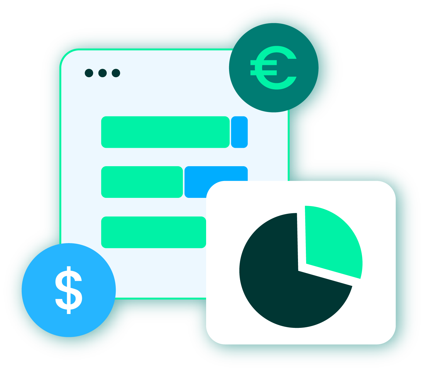 Illustration of multi-currency consolidation in euros and dollars