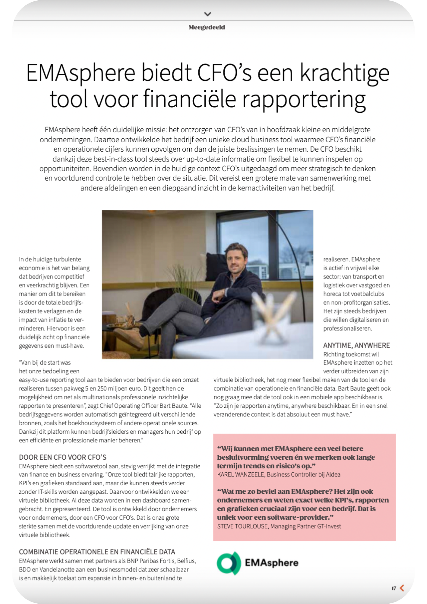 EMAsphere biedt CFO's een krachtige tool voor financiële rapportering