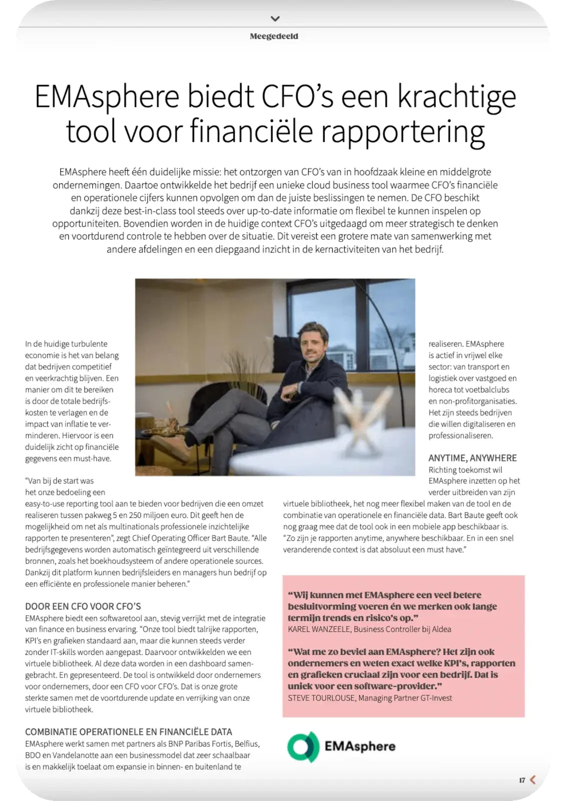 EMASPHERE gives CFOs a powerful tool for financial reporting