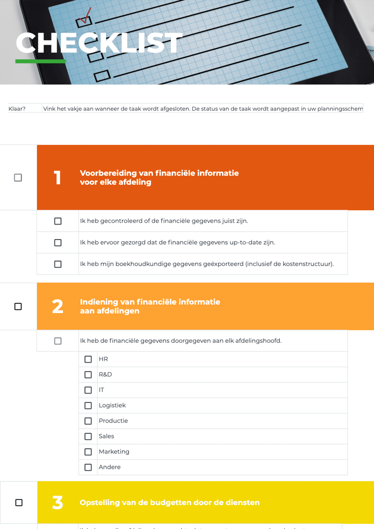 Toolbox pagina checklist
