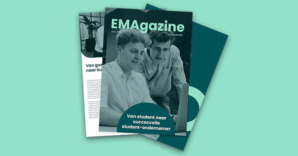 EMAgazine cover met student-ondernemers